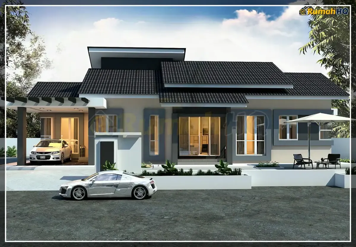 Lukisan 3D banglo setingkat 4 bilik RHQ-A4-01