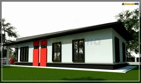 Pandangan 3D 1 daripada 5, rumah RHQ-A4-06 — Banglo 1 Tingkat · 5 Bilik · 2 Bilik Air