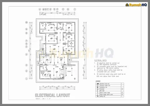 Lukisan teknikal rumah RHQ-A4-08, helaian 2 daripada 8
