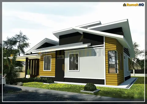 Pandangan 3D 3 daripada 5, rumah RHQ-A4-08 — Banglo 1 Tingkat · 5 Bilik · 4 Bilik Air