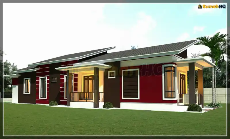 Pandangan 3D rumah RHQ-A5-01 — 1 tingkat, 1,944 kaki persegi, 5 bilik tidur, 4 bilik air