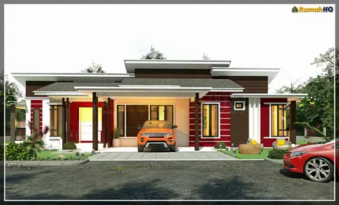 Pandangan 3D 3 daripada 5, rumah RHQ-A5-01 — Banglo 1 Tingkat · 5 Bilik · 4 Bilik Air