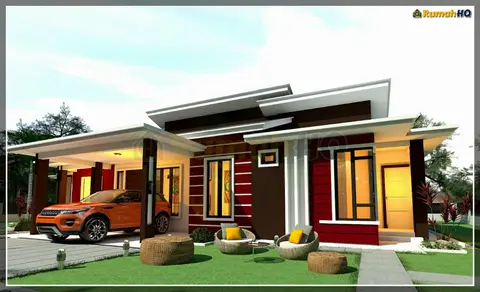 Pandangan 3D 5 daripada 5, rumah RHQ-A5-01 — Banglo 1 Tingkat · 5 Bilik · 4 Bilik Air