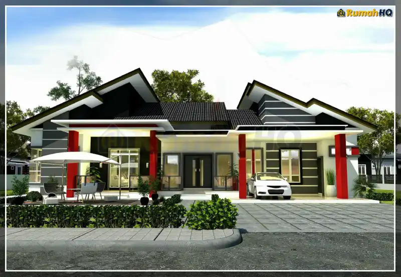 Pandangan 3D rumah RHQ-A5-07 — 1 tingkat, 2,219 kaki persegi, 4 bilik tidur, 3 bilik air