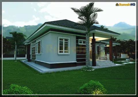 Pandangan 3D 1 daripada 5, rumah RHQ-A5-10 — Banglo 1 Tingkat · 4 Bilik · 5 Bilik Air