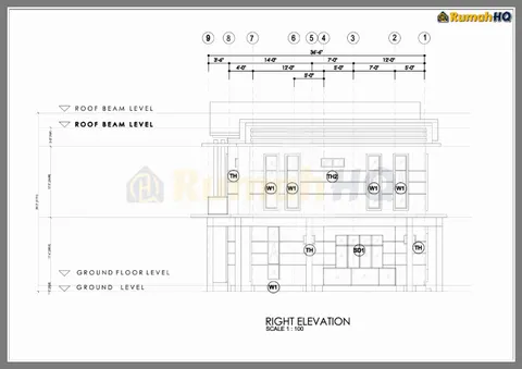 Lukisan teknikal rumah RHQ-D1-02, helaian 8 daripada 11