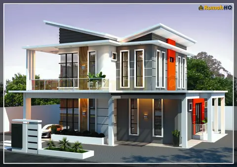 Pandangan 3D 5 daripada 5, rumah RHQ-D1-02 — Banglo 2 Tingkat · 4 Bilik · 4 Bilik Air