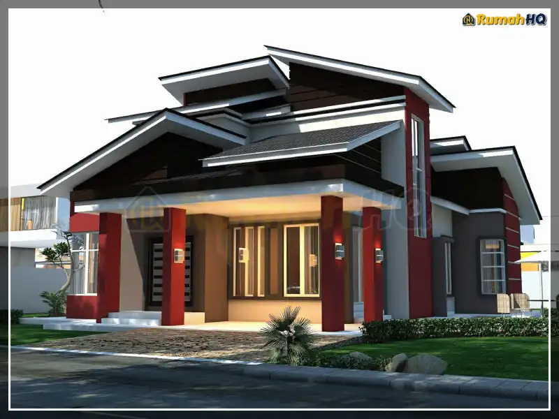 Pandangan 3D rumah RHQ-D1-03 — 2 tingkat, 2,252 kaki persegi, 5 bilik tidur, 4 bilik air