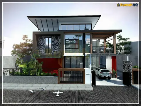 Pandangan 3D 1 daripada 5, rumah RHQ-D1-05 — Banglo 2 Tingkat · 4 Bilik · 5 Bilik Air