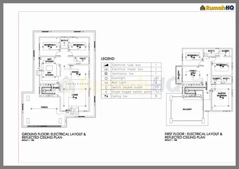 Lukisan teknikal rumah RHQ-D1-08, helaian 3 daripada 12