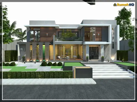 Pandangan 3D 1 daripada 3, rumah RHQ-D1-09 — Banglo 2 Tingkat · 4 Bilik · 5 Bilik Air