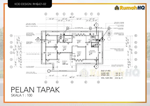 Lukisan teknikal rumah RHQ-E1-02, helaian 1 daripada 12