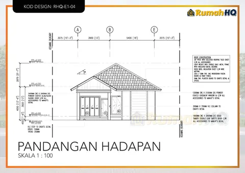 Lukisan teknikal rumah RHQ-E1-04, helaian 5 daripada 13