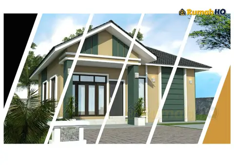 Pandangan 3D 1 daripada 5, rumah RHQ-E1-04 — Banglo 1 Tingkat · 3 Bilik · 2 Bilik Air