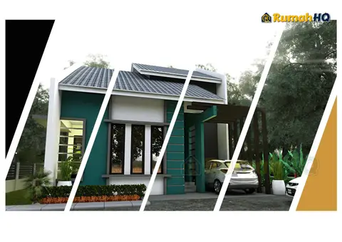 Pandangan 3D 1 daripada 5, rumah RHQ-E1-07 — Banglo 1 Tingkat · 3 Bilik · 2 Bilik Air