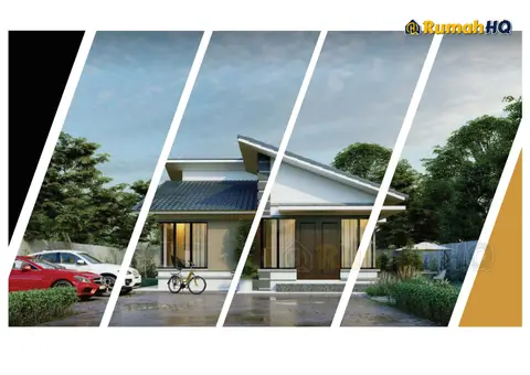 Pandangan 3D 1 daripada 5, rumah RHQ-E1-10 — Banglo 1 Tingkat · 3 Bilik · 3 Bilik Air