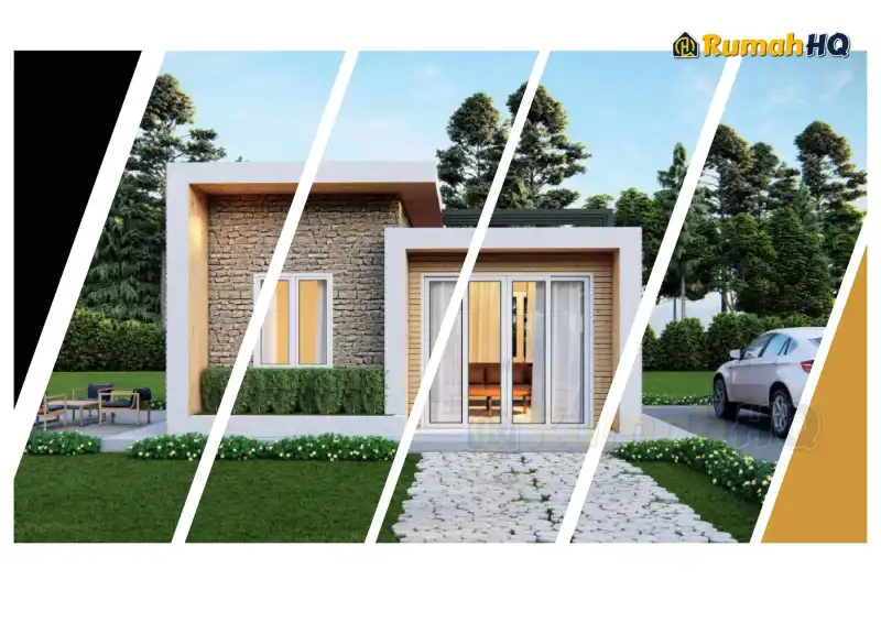 Pandangan 3D rumah RHQ-E2-02 — 1 tingkat, 357 kaki persegi, 1 bilik tidur, 1 bilik air