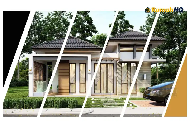Pandangan 3D rumah RHQ-E2-04 — 1 tingkat, 734 kaki persegi, 2 bilik tidur, 1 bilik air