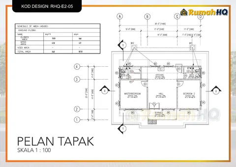 Lukisan teknikal rumah RHQ-E2-05, helaian 1 daripada 13