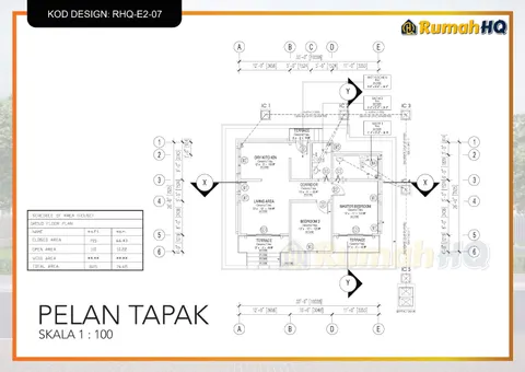 Lukisan teknikal rumah RHQ-E2-07, helaian 1 daripada 13