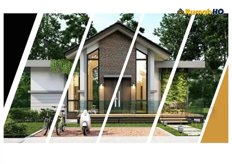 Pandangan 3D rumah RHQ-E2-08 — 1 tingkat, 918 kaki persegi, 2 bilik tidur, 1 bilik air