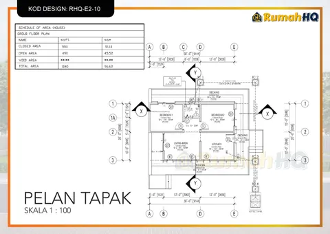 Lukisan teknikal rumah RHQ-E2-10, helaian 1 daripada 13