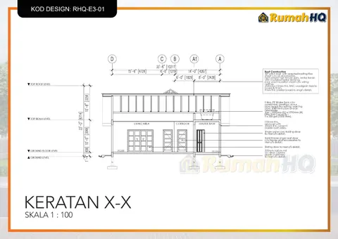Lukisan teknikal rumah RHQ-E3-01, helaian 3 daripada 13