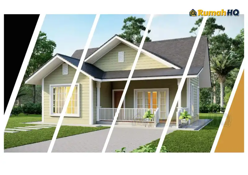 Pandangan 3D rumah RHQ-E3-01 — 1 tingkat, 915 kaki persegi, 2 bilik tidur, 2 bilik air