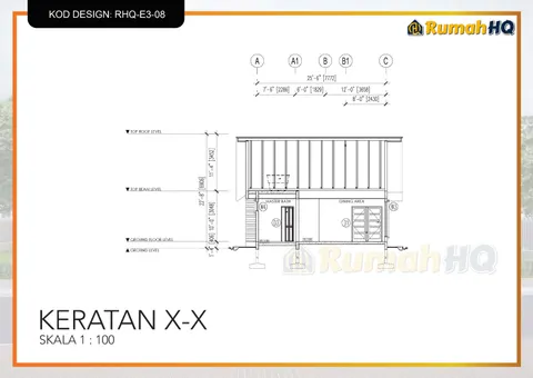 Lukisan teknikal rumah RHQ-E3-08, helaian 3 daripada 13